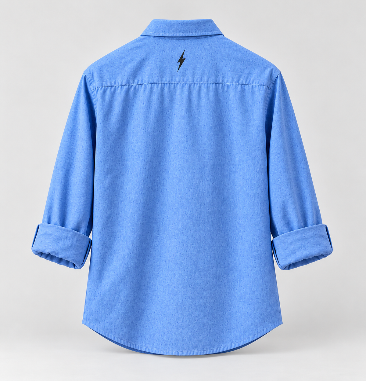 ZVEN Thunder Blue Textured Shirt – Men's Casual Streetwear
